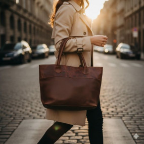 Dark Brown Ladies Leather Hand Bag