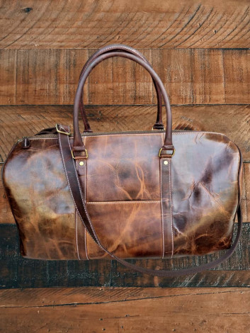 Leather Duffle Bags Dark Brown 52×27×21 cm