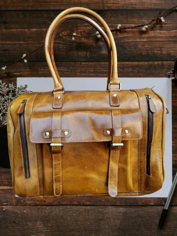 Duffle Bag Dark Brown - 41×28×21 cm