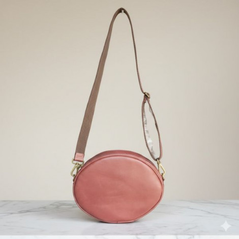 23×9 Cm Pink Sling Leather Bag