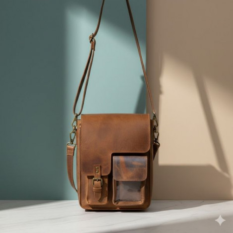 30×25×7 Cm Sling Leather Bag