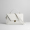 26×24×5 Cm White Sling Leather Bag